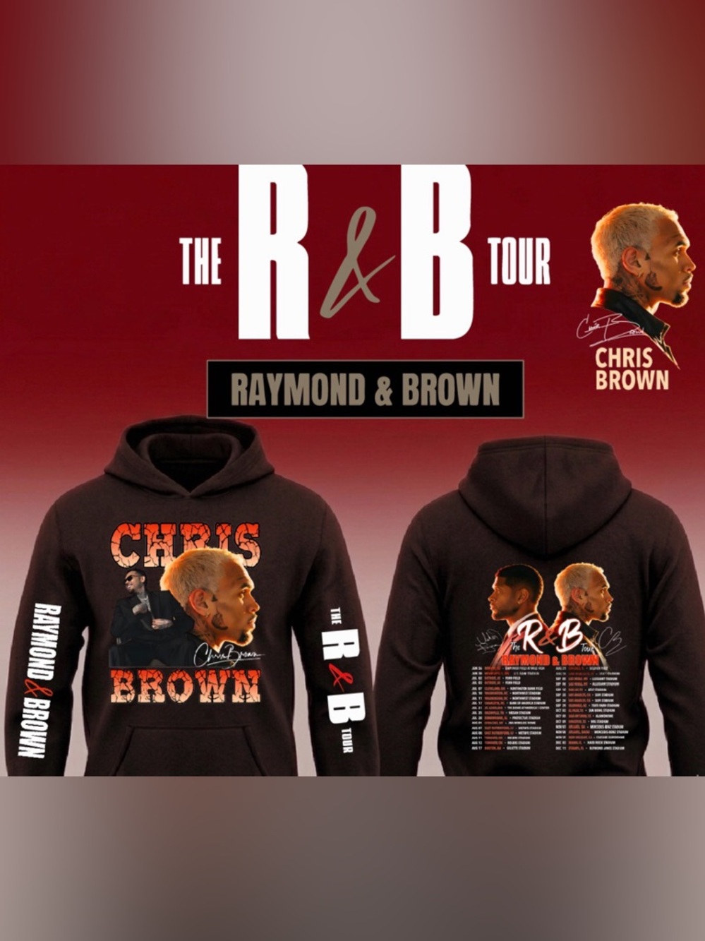 Chris Brown R&B Tour Merch Hoodie New S-5XL 2026
